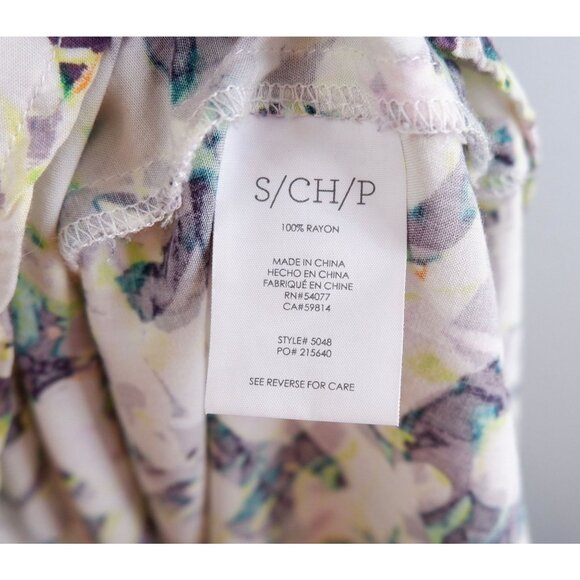 Cabi Womens Rayon Pattern Handkerchief Hem Midi Dress, small - Picture 9 of 11